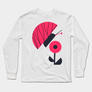 Abstract butterfly with flower art design Long Sleeve T-Shirt